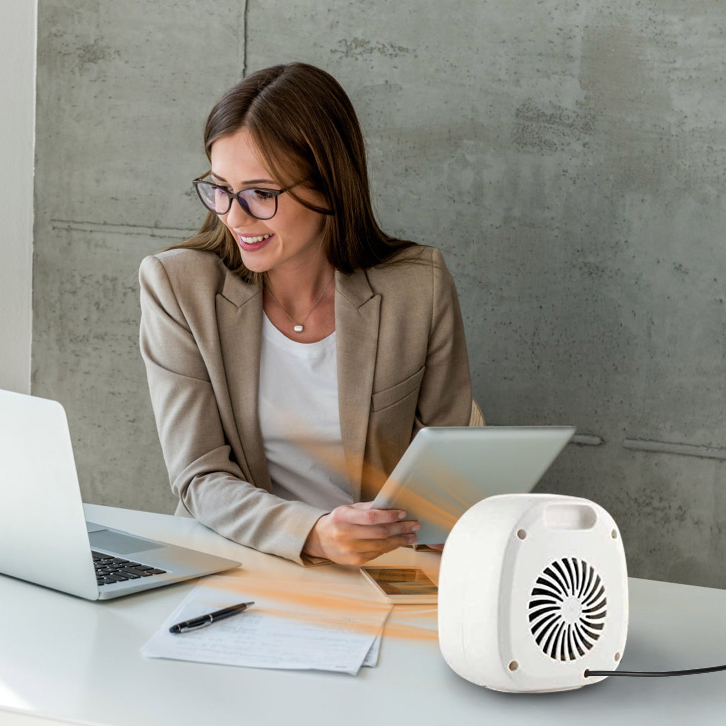 1Pc Portable Electric Heater Cooler 3 Gear PTC Ceramic Space Heater Overheating Tip Over Protection 3S Heating Space For 269 Sqft Home Office Use