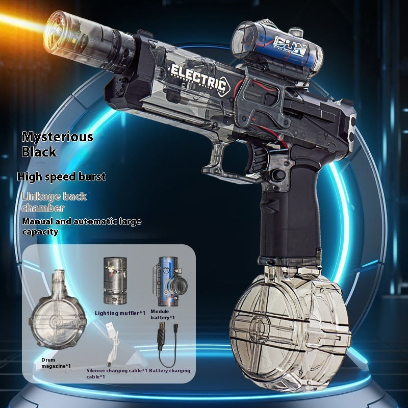 مسدس ماء كهربائي من Fire Rat مزود بإضاءة رائعة ومسدس رش ماء أوتوماتيكي بالكامل لعبة صيفية ترفيهية رياضية هدايا للأطفال AC223