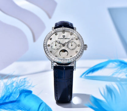 ساعة كوارتز نسائية متعددة الوظائف مقاومة للماء