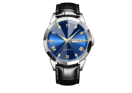 ساعة رجال الأعمال بتقويم مزدوج كوارتز عالية الجودة